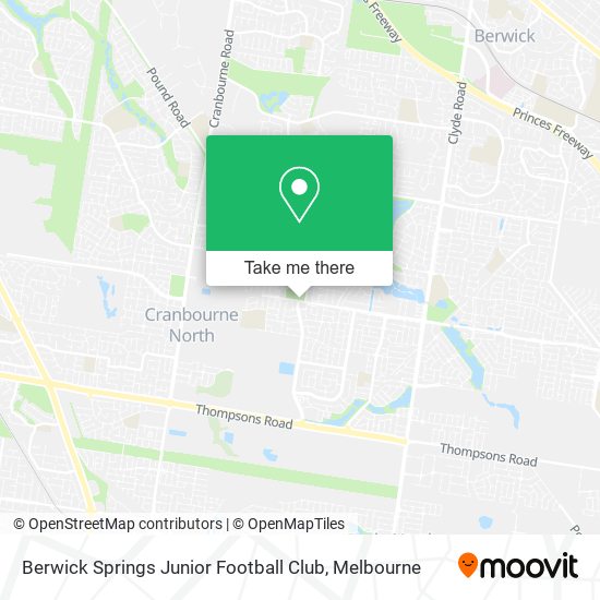 Berwick Springs Junior Football Club map