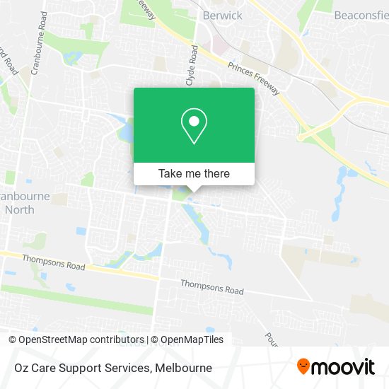 Oz Care Support Services map