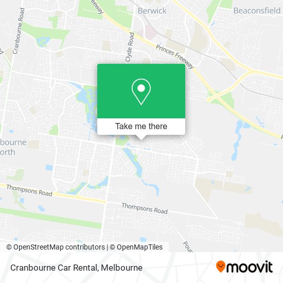 Cranbourne Car Rental map