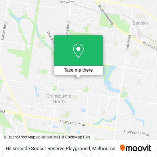 Mapa Hillsmeade Soccer Reserve Playground