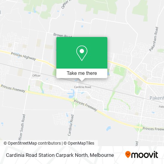 Cardinia Road Station Carpark North map