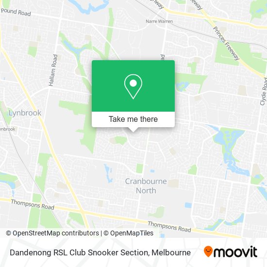 Mapa Dandenong RSL Club Snooker Section