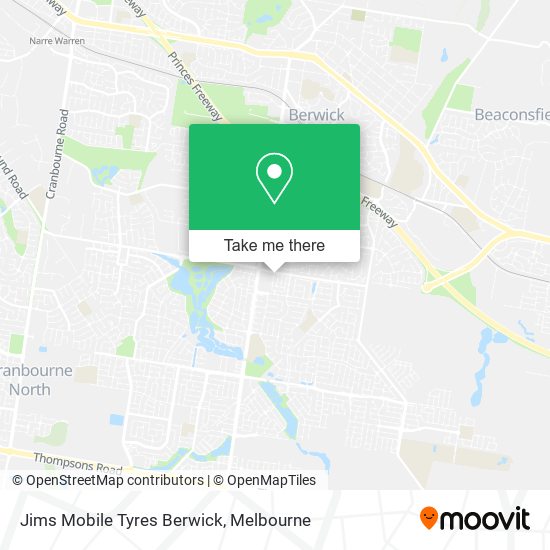 Jims Mobile Tyres Berwick map