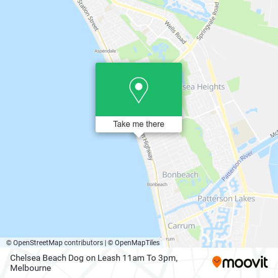 Chelsea Beach Dog on Leash 11am To 3pm map