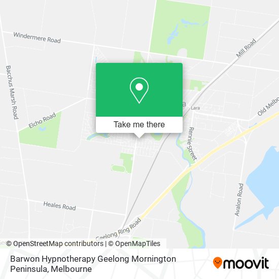 Barwon Hypnotherapy Geelong Mornington Peninsula map