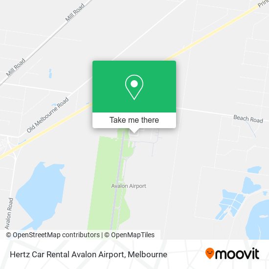 Hertz Car Rental Avalon Airport map