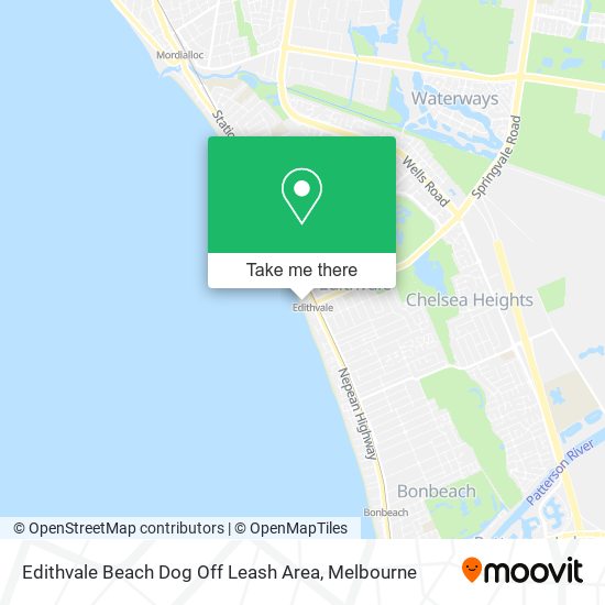 Edithvale Beach Dog Off Leash Area map