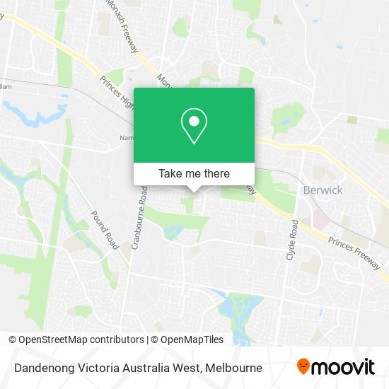 Mapa Dandenong Victoria Australia West