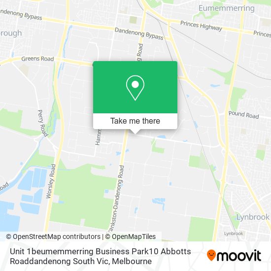 Unit 1beumemmerring Business Park10 Abbotts Roaddandenong South Vic map