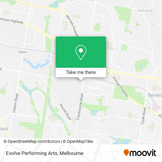 Evolve Performing Arts map