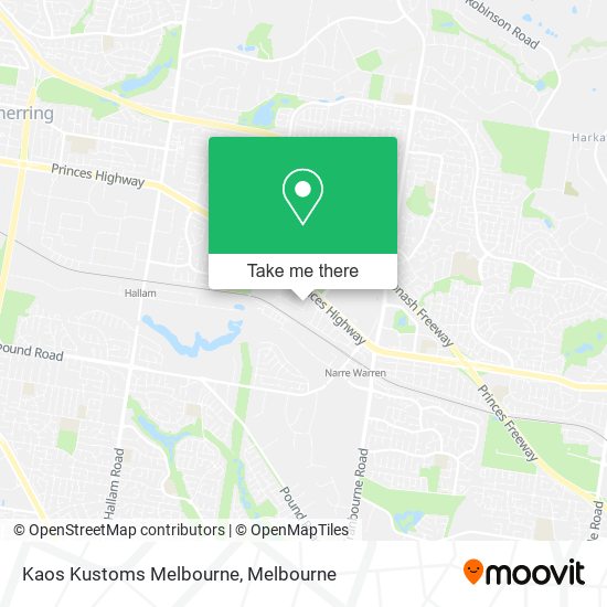 Kaos Kustoms Melbourne map