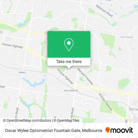 Oscar Wylee Optometrist Fountain Gate map