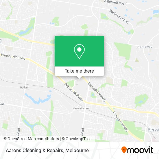 Aarons Cleaning & Repairs map