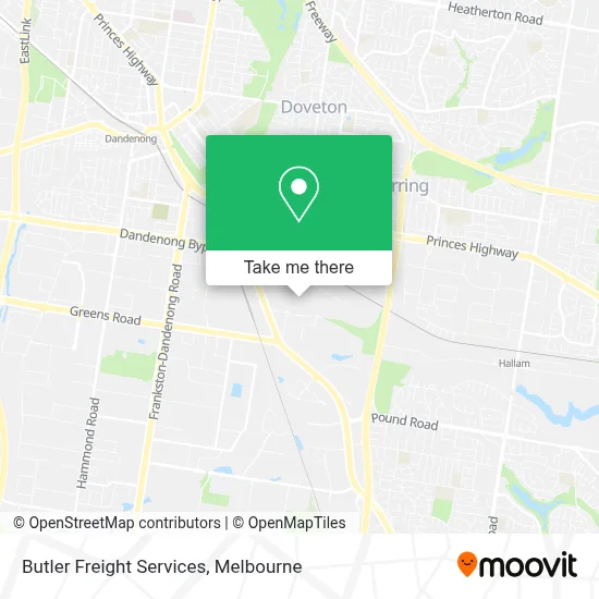 Mapa Butler Freight Services