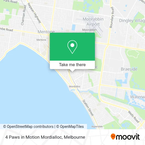 Mapa 4 Paws in Motion Mordialloc