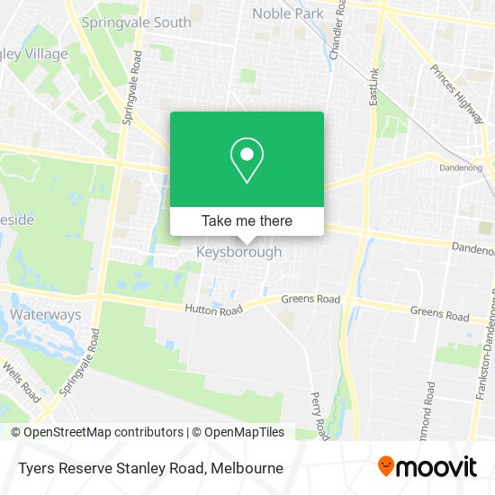 Tyers Reserve Stanley Road map