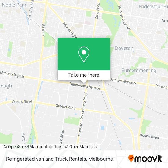 Refrigerated van and Truck Rentals map