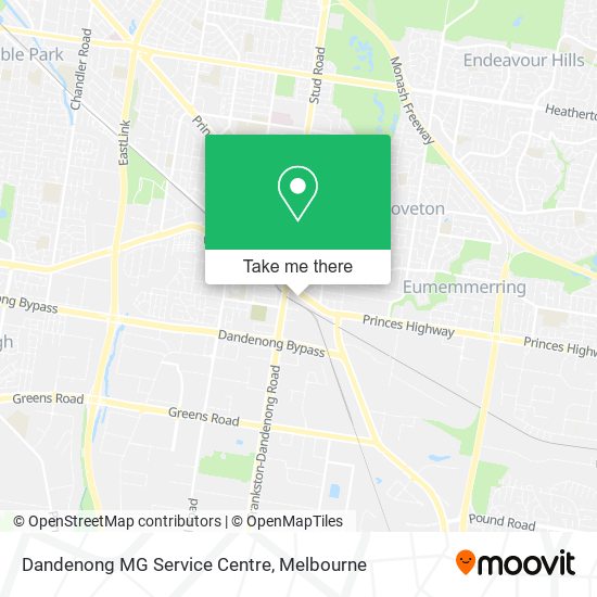 Dandenong MG Service Centre map