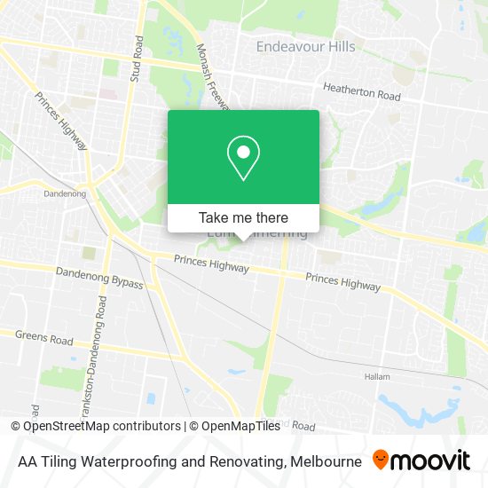 AA Tiling Waterproofing and Renovating map
