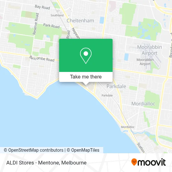 Mapa ALDI Stores - Mentone