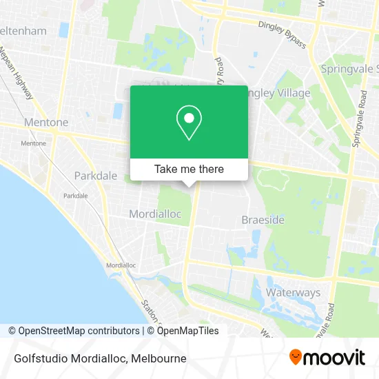 Mapa Golfstudio Mordialloc