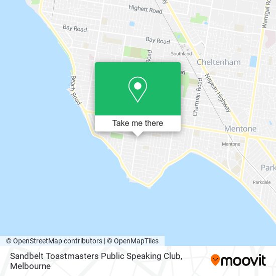 Sandbelt Toastmasters Public Speaking Club map