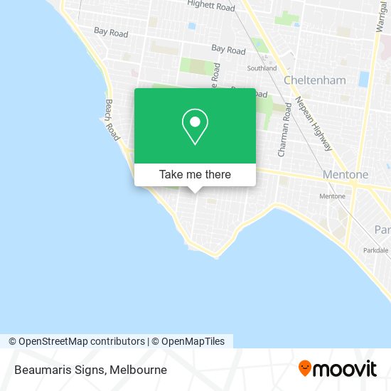 Beaumaris Signs map