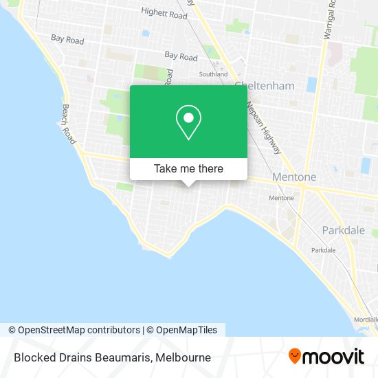 Blocked Drains Beaumaris map