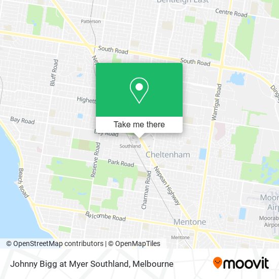 Johnny Bigg at Myer Southland map