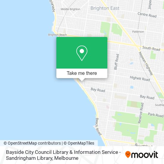 Bayside City Council Library & Information Service - Sandringham Library map