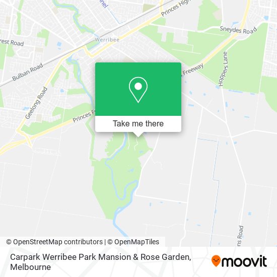 Carpark Werribee Park Mansion & Rose Garden map