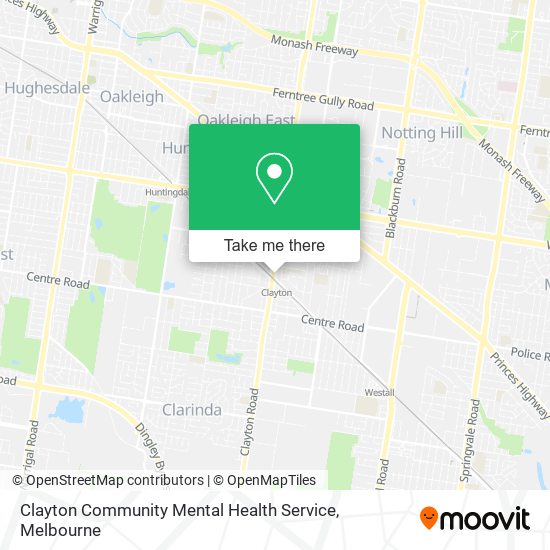 Clayton Community Mental Health Service map