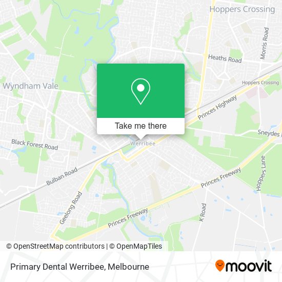 Primary Dental Werribee map