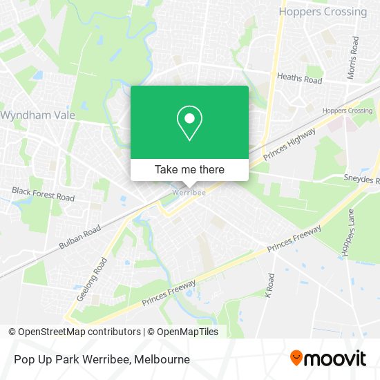 Pop Up Park Werribee map