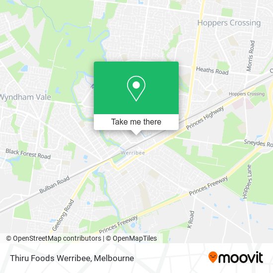 Thiru Foods Werribee map
