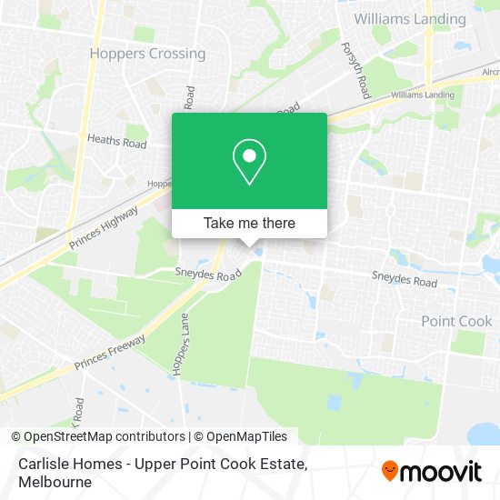Carlisle Homes - Upper Point Cook Estate map