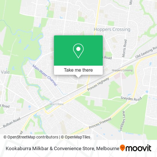 Mapa Kookaburra Milkbar & Convenience Store