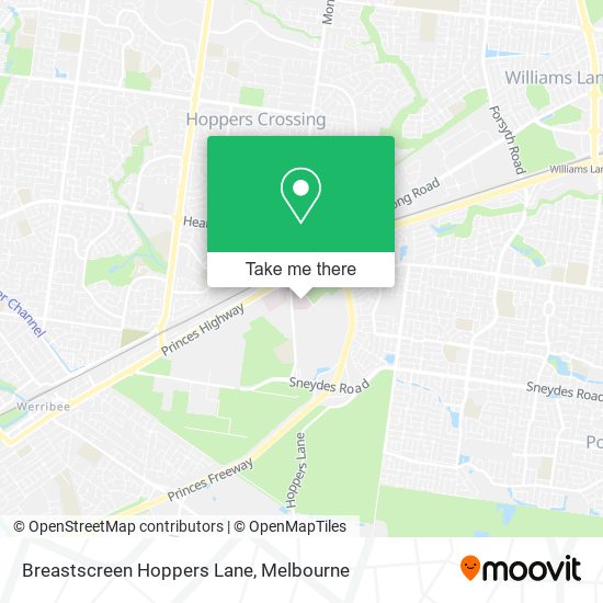 Mapa Breastscreen Hoppers Lane