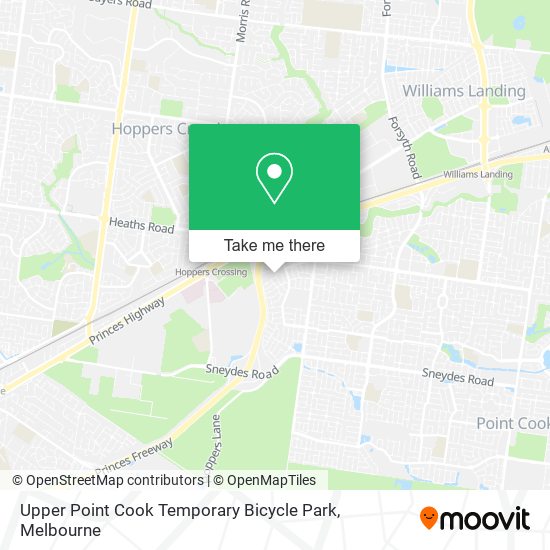 Upper Point Cook Temporary Bicycle Park map