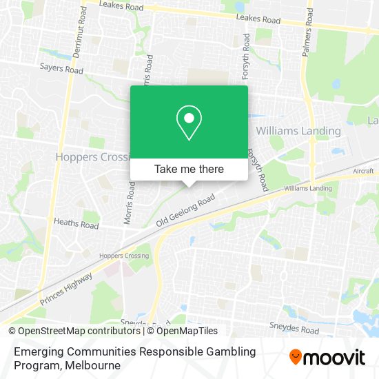 Emerging Communities Responsible Gambling Program map