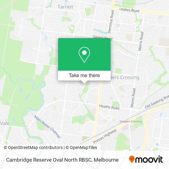 Cambridge Reserve Oval North RBSC map