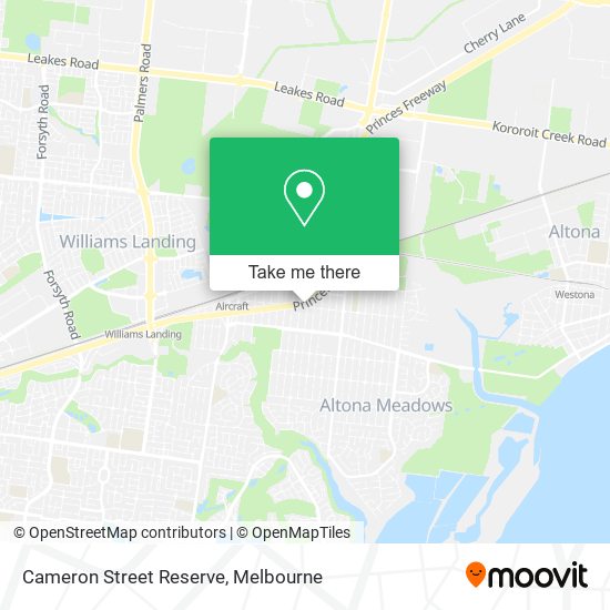 Cameron Street Reserve map