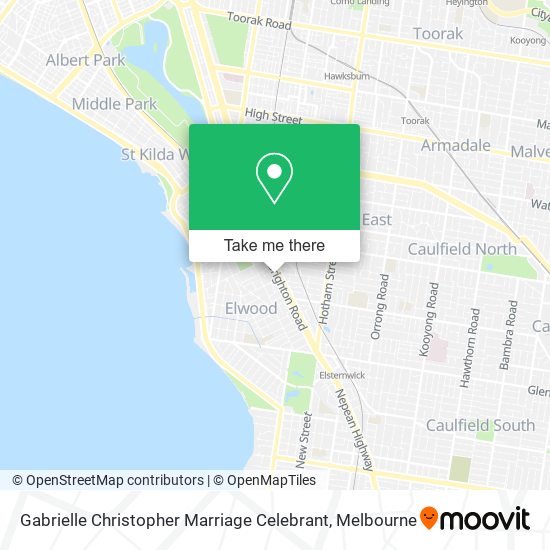 Gabrielle Christopher Marriage Celebrant map