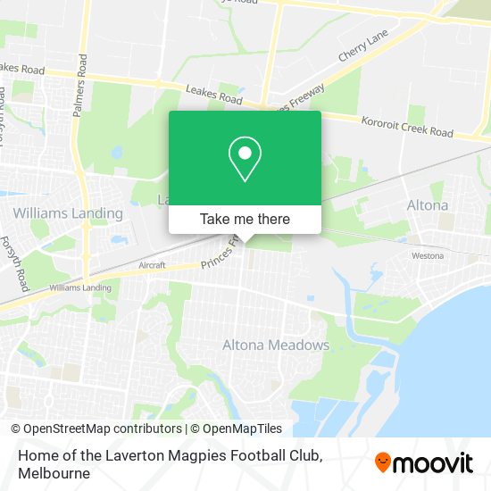 Home of the Laverton Magpies Football Club map