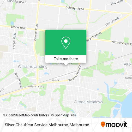 Mapa Silver Chauffeur Service Melbourne