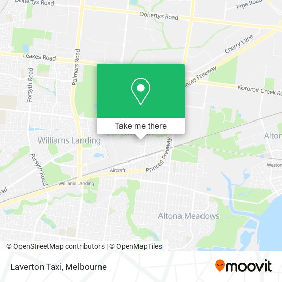 Laverton Taxi map