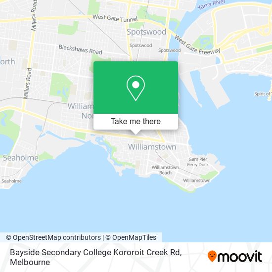 Bayside Secondary College Kororoit Creek Rd map