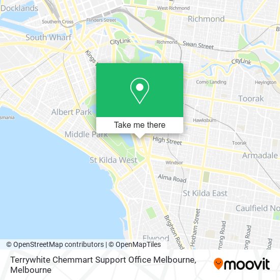 Mapa Terrywhite Chemmart Support Office Melbourne