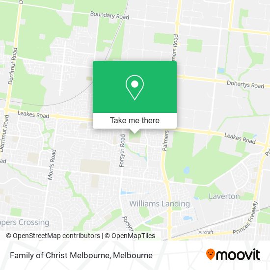 Family of Christ Melbourne map