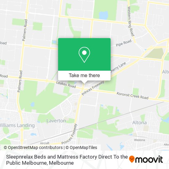 Mapa Sleepnrelax Beds and Mattress Factory Direct To the Public Melbourne